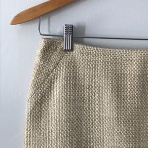 Gold and Cream Tweed Pencil Skirt